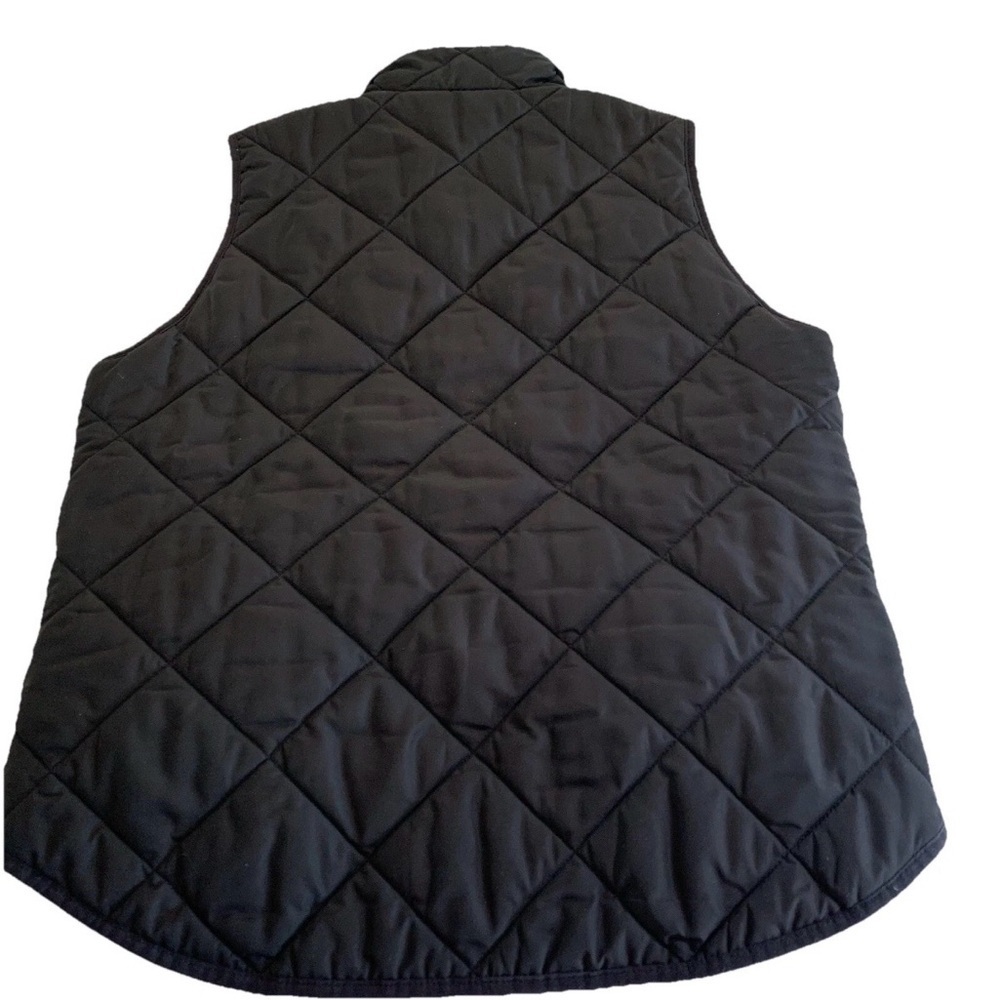 J.Crew Mercantile XXS Black Quilted Puffer Vest Gold Zip Classic Preppy - Picture 2 of 3
